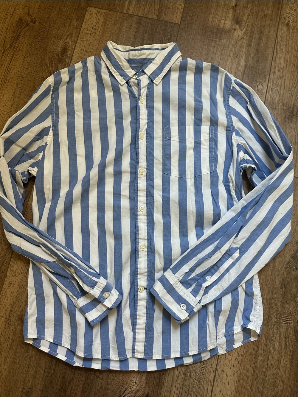 GAP Unisex Button Down, Stripes, Swim Cover Up, Layering, Nautical, Cotton,‎ M